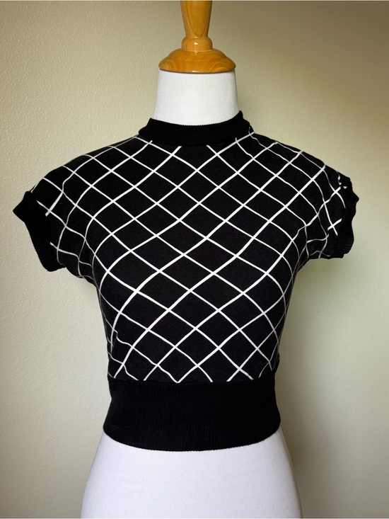 Freddies Of Pinewood Tops - Freddie’s of Pinewood Black Grid Sweater Top